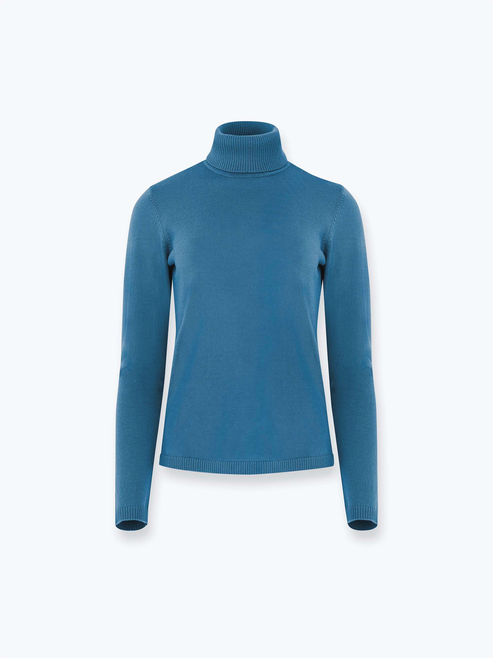 Niebieski golf z wełny merino damski